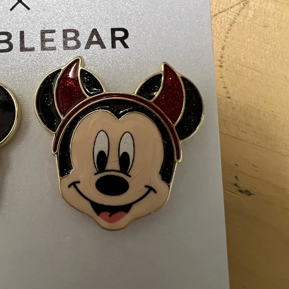 Disney x BaubleBar Super Cute Devil Costume Mickey Stud Earrings❤️🔥HALLOWEEN